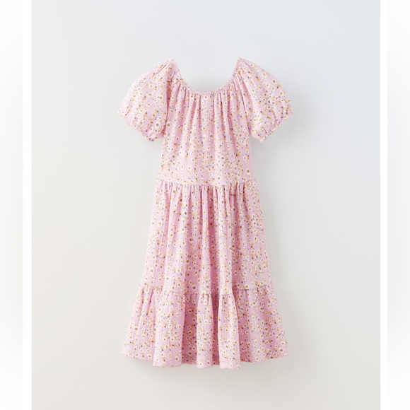 NWT Zara 13-14Y floral short sleeve stretchy dress - Picture 2 of 3